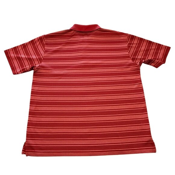 PGA Tour Mens SIze M Striped Red Polo Shirt Short Sleeve Golf Apparel - Picture 2 of 8